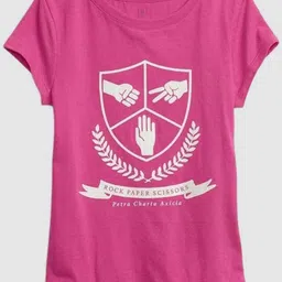 GAP Girls Graphic Printed Round Neck Pure Cotton T-shirt-picture-26