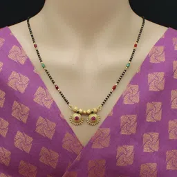 COLOUR OUR DREAMS Gold-Plated Brass Artificial Stones & Beads Mangalsutra-picture-34
