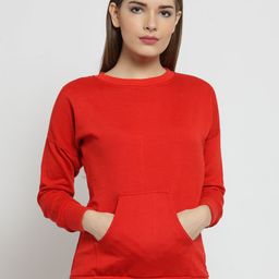 Belle Fille Women Red Solid Sweatshirt-picture-44