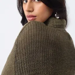 The Souled Store Dark Green Ombre Dune Women Oversized Sweater image 5