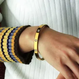 DressBerry Set Of 2 Gold-Plated AD Studded Kada Bracelet image 2