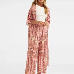 Forever New Multicolor Printed Longline Kimono-picture-23