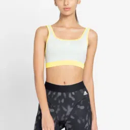 adidas Blue & Yellow Color-Block Sports Bra-picture-36