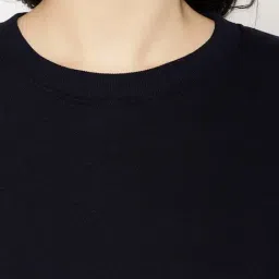 Vimal Jonney Navy Fleece Regular Fit Sweatshirt image 5