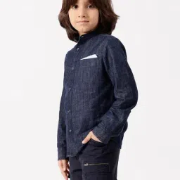 One Friday Kids Blue Cotton Shirt image 3