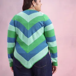 DressBerry Curve Chevron Striped Pullover image 3