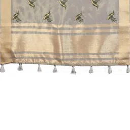 DIVASTRI Ethnic Motifs Embroidered Tissue Saree image 5