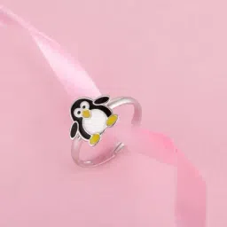 GIVA 92.5 Sterling Silver Pingu Ring for Kids-picture-37