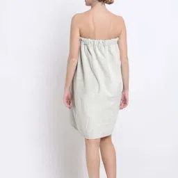 Creeva Luxury Silver Grey Cotton 380 GSM Bath & Hair Wrap Combo image 2