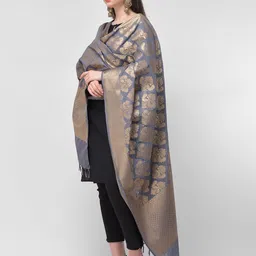 SILKFAB Ethnic Motifs Printed Dupatta with Zari image 4