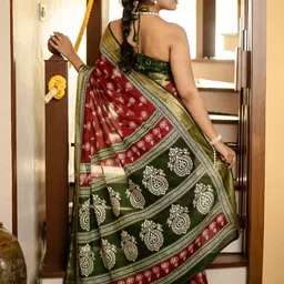 Anouk Rustic Ethnic Motifs Bagh Saree image 5