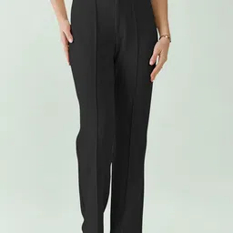 Dream Beauty Fashion Women Straight Fit High-Rise Easy Wash Pleated Trousers-picture-24