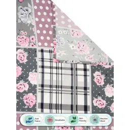 FABINALIV Multicolor Geometric Cotton Blend Super King Size Double Bedsheet with 2 Pillow Covers image 5