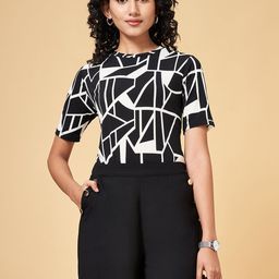 Annabelle by Pantaloons Women Abstract Printed Round Neck Top-picture-3