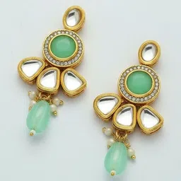 SZN Gold-Plated Kundan Stone-Studded Jewellery Set image 2