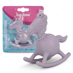 Baybee Horse Silicone Teether For Baby With Rattle Sound BPA Free Non Toxic Easy To Grasp And Hand Chewing Soother - Purple-picture-35