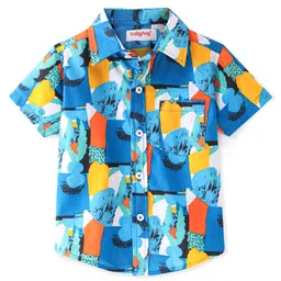 Babyhug 100% Cotton Woven Half Sleeves Shirt Abstract Print - Multicolour-picture-34