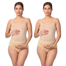 Morph Cotton Pack Of 2 Solid Incontinence Pregnancy Panties - Skin-image-6