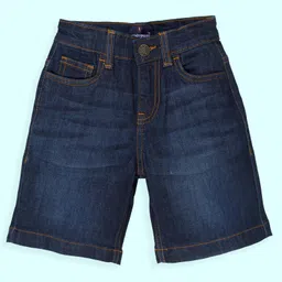 Kiddopanti Denim Washed Shorts - Dark Blue-image-19
