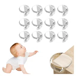 Safe-O-Kid Pack of 12 Ball Shaped Transparent Corner Guards Soft, BPA-Free Baby Safety Protectors for Furniture Edges-picture-27