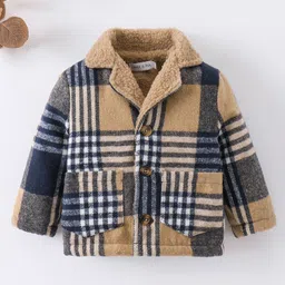 Mark & Mia Full Sleeves Winter Jacket With Checks & Pockets - Multicolor-picture-12