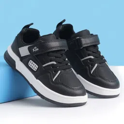 Babyoye Casual Shoes with Velcro Closure Lace Detailing & Tape Design - Black-picture-14