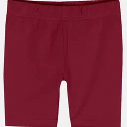 Kiddopanti Pack Of 3 Solid Cycling Shorts -  Maroon Grey Melange &  Mauve image 3