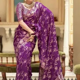 Mufa Woven Design Zari Banarasi Saree image 2