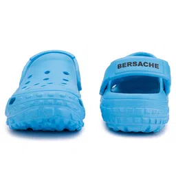 BERSACHE Solid Perforated Slip On Clogs - Blue image 4
