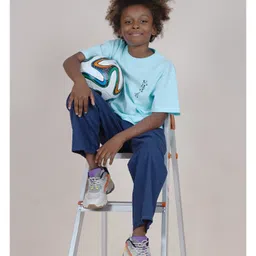 Kiddopanti Cotton Full Length Straight Fit Cargo Pant - Navy image 5