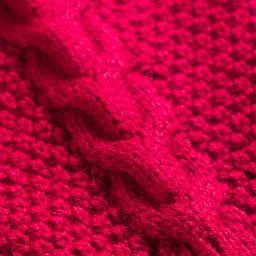 Babyhug Knit Full Length Solid Colour Fleece & Woollen Pant -Red image 4