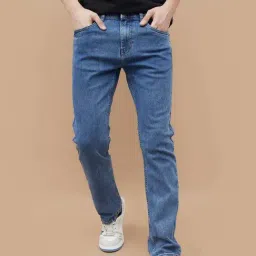 Denimize Light Blue Cotton Slim Straight Fit Jeans-picture-18