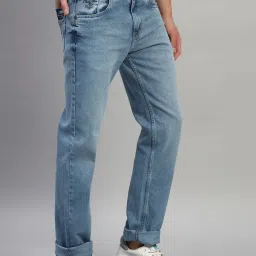 Cantabil Blue Regular Fit Solid Jeans image 3