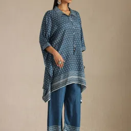 Soch Navy Viscose Printed Kaftan Set image 3
