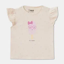 R&B Kids Beige Graphic Regular Fit Top-picture-19