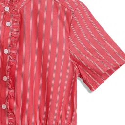 Tommy Hilfiger Kids Red Striped Regular Fit Dress image 3