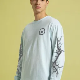 Bewakoof Blue Oversized Graphic T-Shirt image 3
