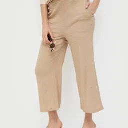 Ginger by Lifestyle Beige Regular Fit Mid Rise Pants image 3