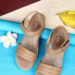 Carlton London Women's Taupe Ankle Strap Sandals-picture-11