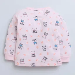 Bumzee Kids Pink Cotton Printed Full Sleeves Jabla Set image 3