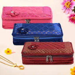 Kuber Industries Maroon & Blue 3 Pieces Jewellery Organisers-image-97