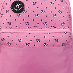 Arctic Fox Unisex Kids Pink & Black Printed Backpack image 3
