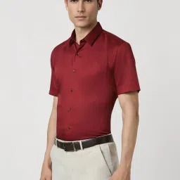 Peter England Red Regular Fit Shirt image 3