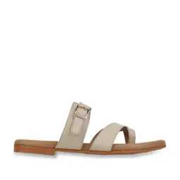 Iconics Women's Beige Cross Strap Sandals-image-11