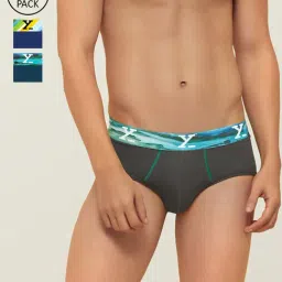 XYXX Sea Blue, Grey & Splash Blue Regular Fit Briefs- Pack of 3-image-46