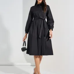 Styli Black Regular Fit Wrap Dress image 3
