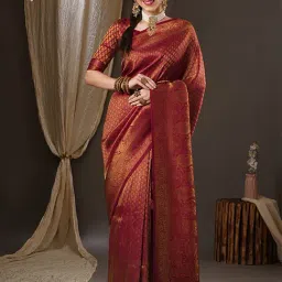 Saree Mall Purple Woven Saree With Unstitched Blouse-picture-19