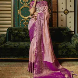 Saree Mall Pink Silk Woven Saree With Unstitched Blouse-picture-38