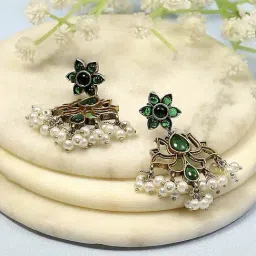 Biba Green Alloy Drop & Danglers Earrings for Women-picture-44