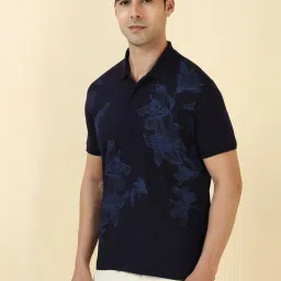 Allen Solly Navy Cotton Regular Fit Printed Polo T-Shirt image 3